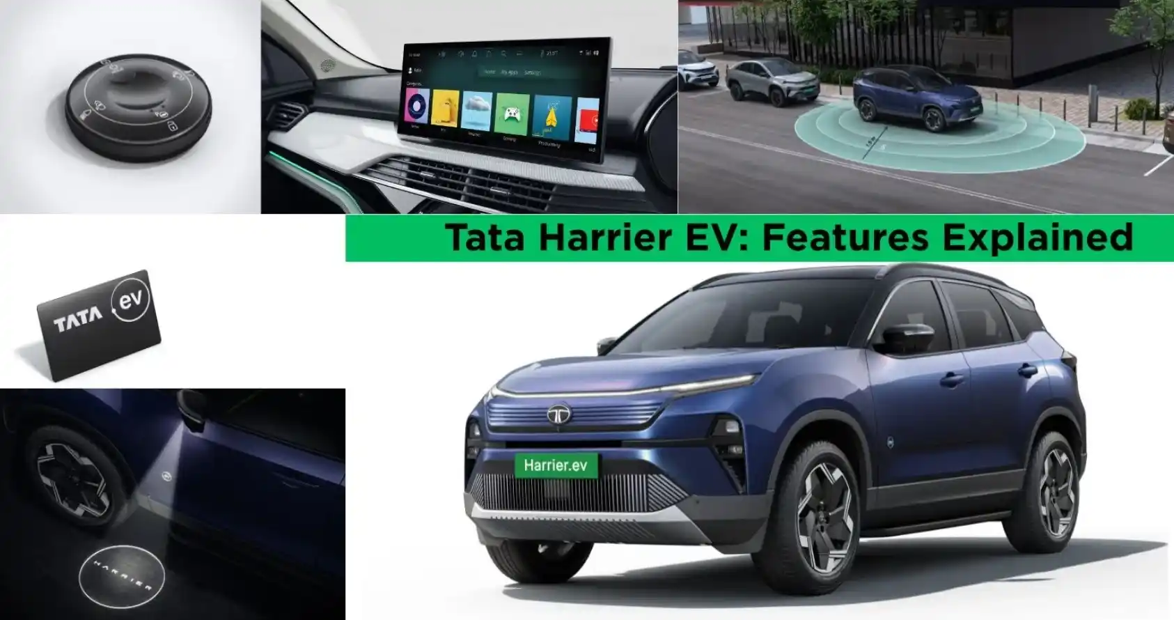 Tata Harrier EV featuring Quad Wheel Drive technology, premium digital cabin and advanced connected car features