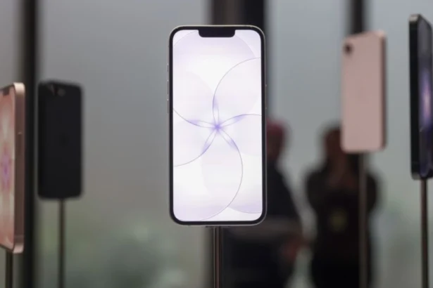 Apple devices including iPhone, MacBook and iPad displayed alongside semiconductor chips