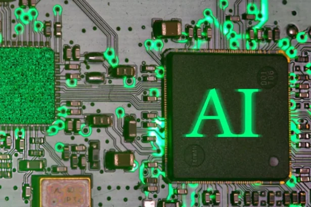 AI data center infrastructure and semiconductor chips representing the ongoing artificial intelligence investment boom