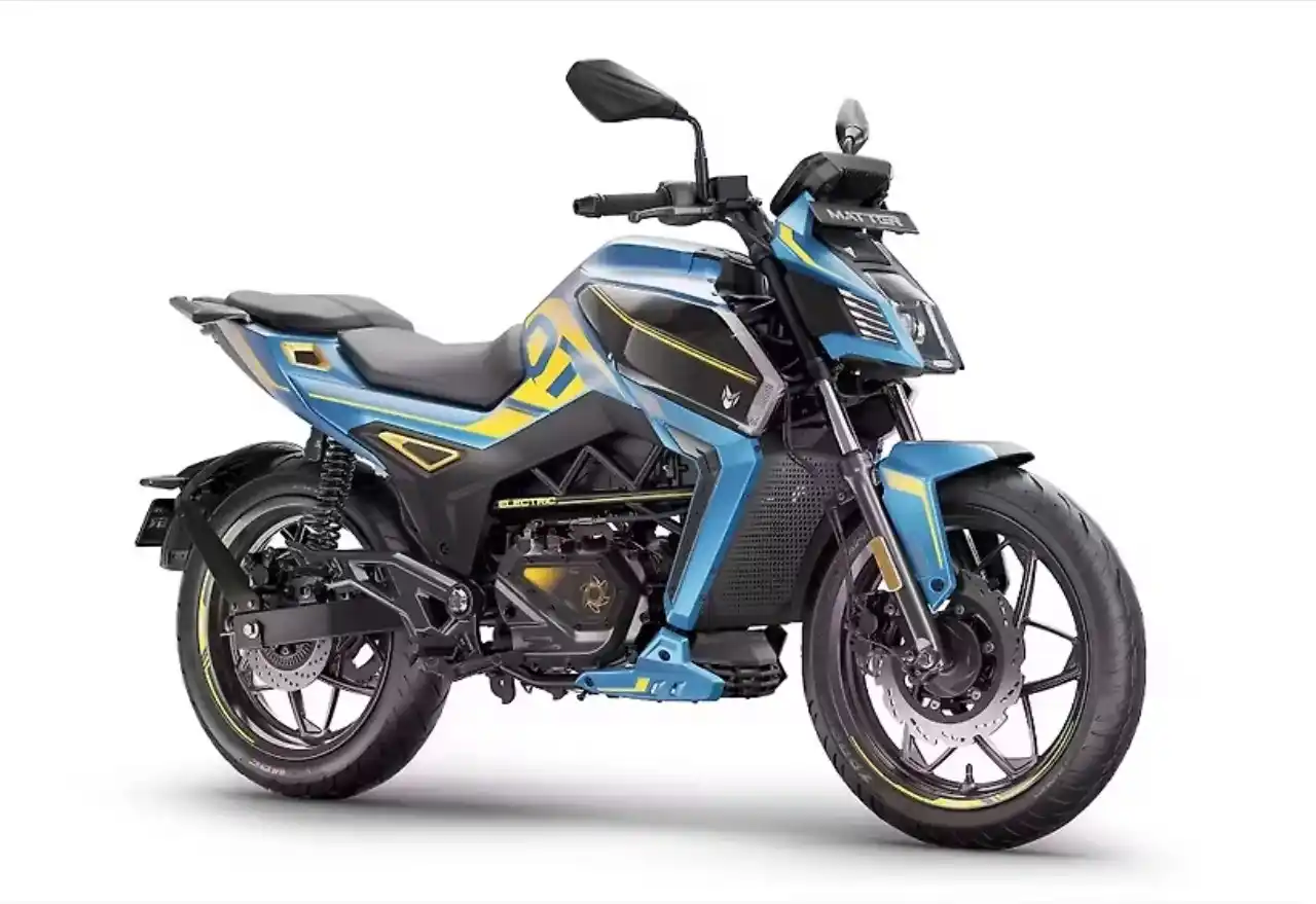 Matter AERA electric motorcycle with sporty streetfighter design and advanced connected technology.