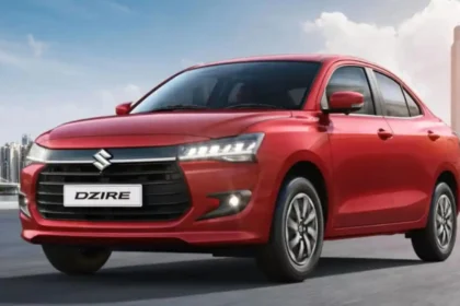 Maruti Suzuki Dzire sedan parked on road showcasing updated design