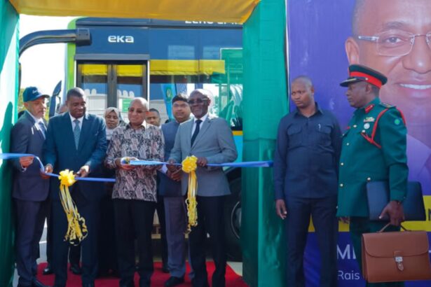 EKA Mobility's electric buses launched in Zanzibar for sustainable public transportation.