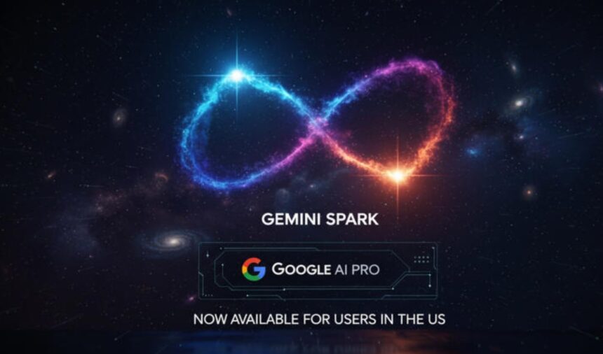 Google Gemini Spark AI assistant interface displayed alongside Google Workspace apps.