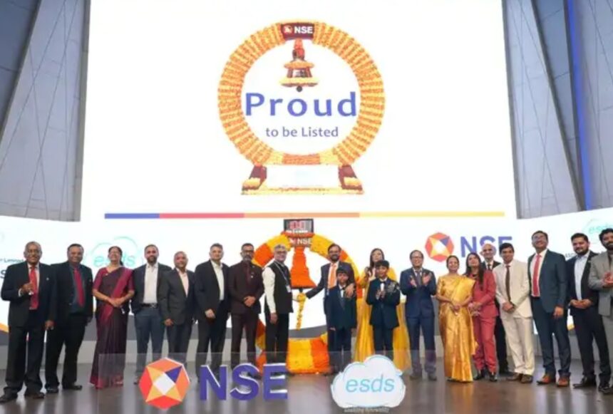 ESDS Software Solution shares surge after a strong stock market debut on NSE and BSE